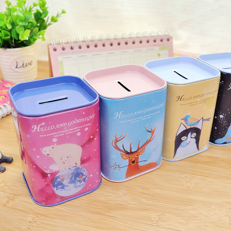 粉色北极熊储蓄罐 可爱日韩文具收纳好物